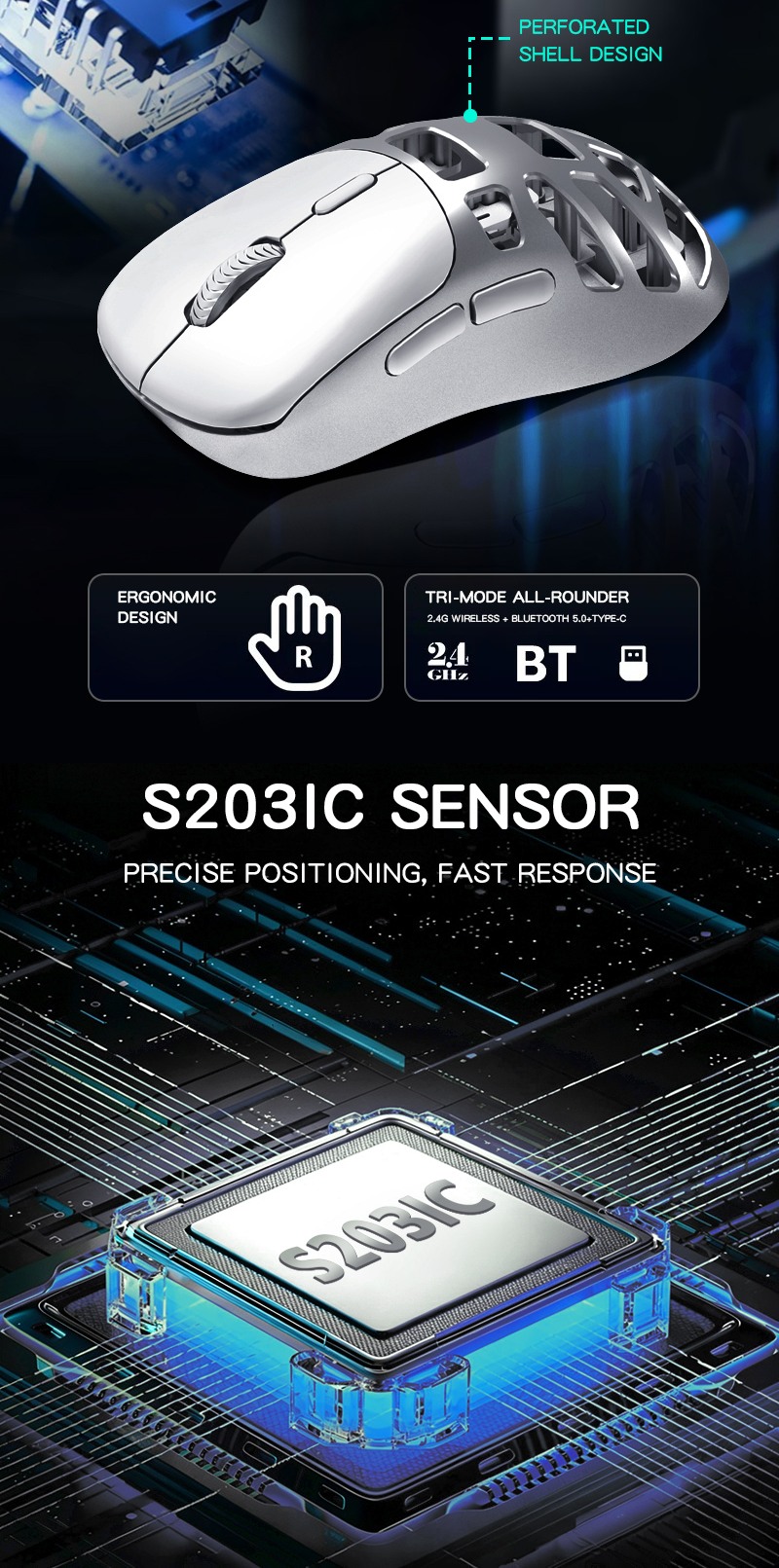 Tri-Mode Cutout Keyboard & Mouse Combo detail image 5