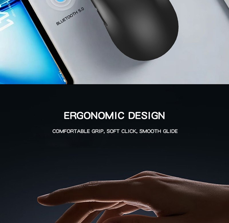 Ergonomic side profile — GM634 Tri-Mode Gaming Mouse with Removable Battery