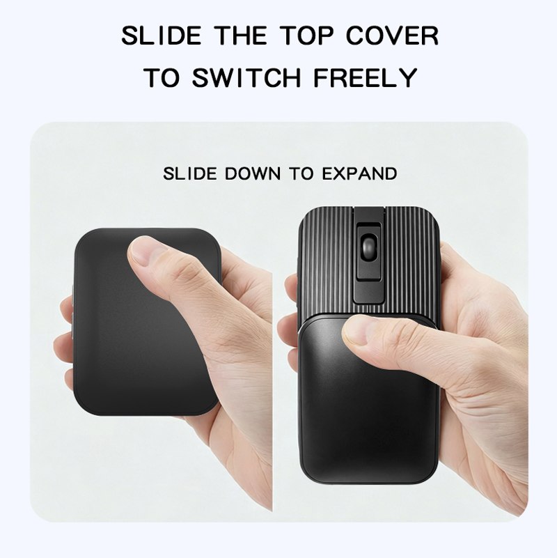 Slide the cover to expand the mouse — M006 Slide-Cover Dual-Mode Wireless Mouse