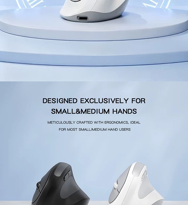 Black and white color options — Tri-Mode Ergonomic Vertical Mouse