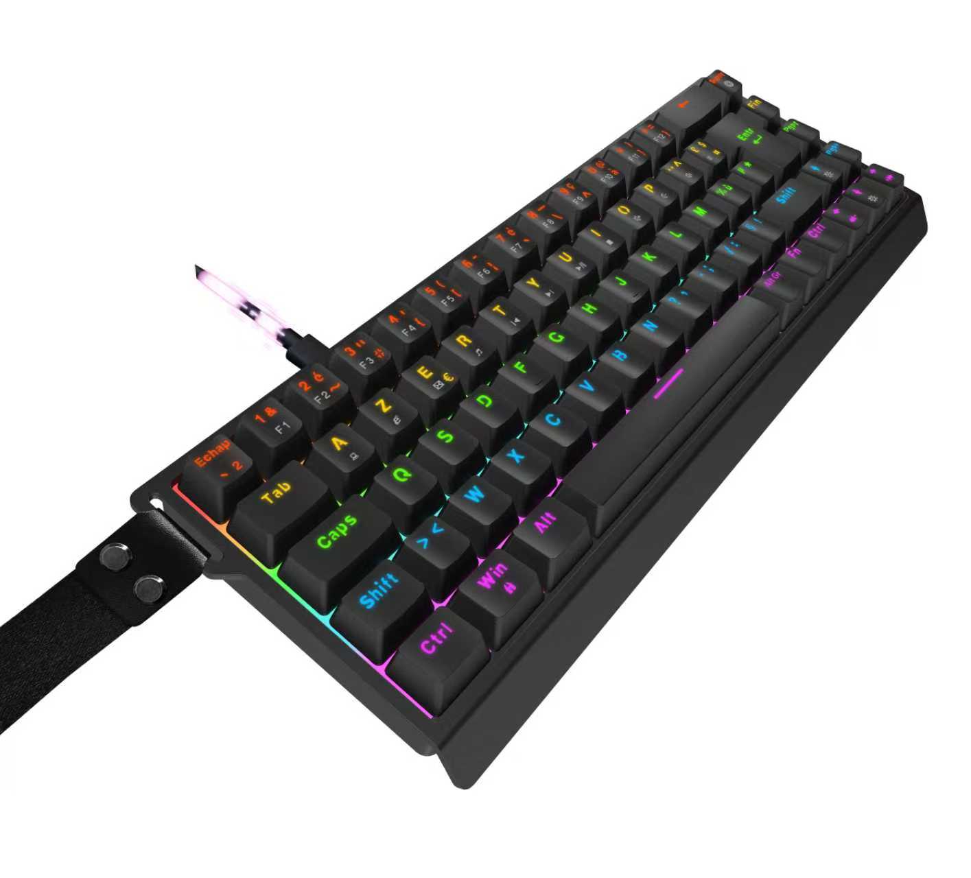 MK660 dark color RGB magnetic keyboard with carry strap