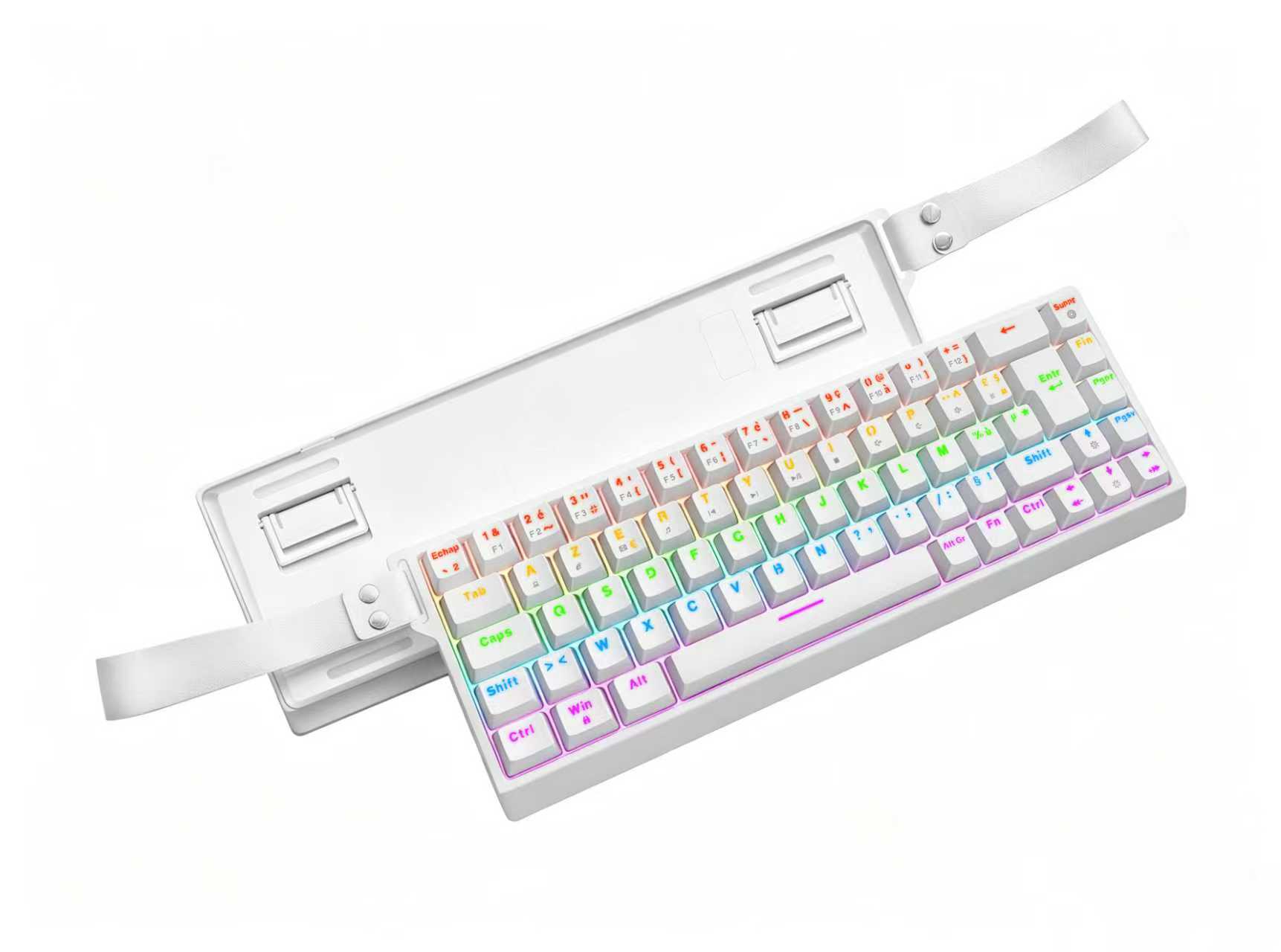 MK660 light color RGB magnetic keyboard with carry strap