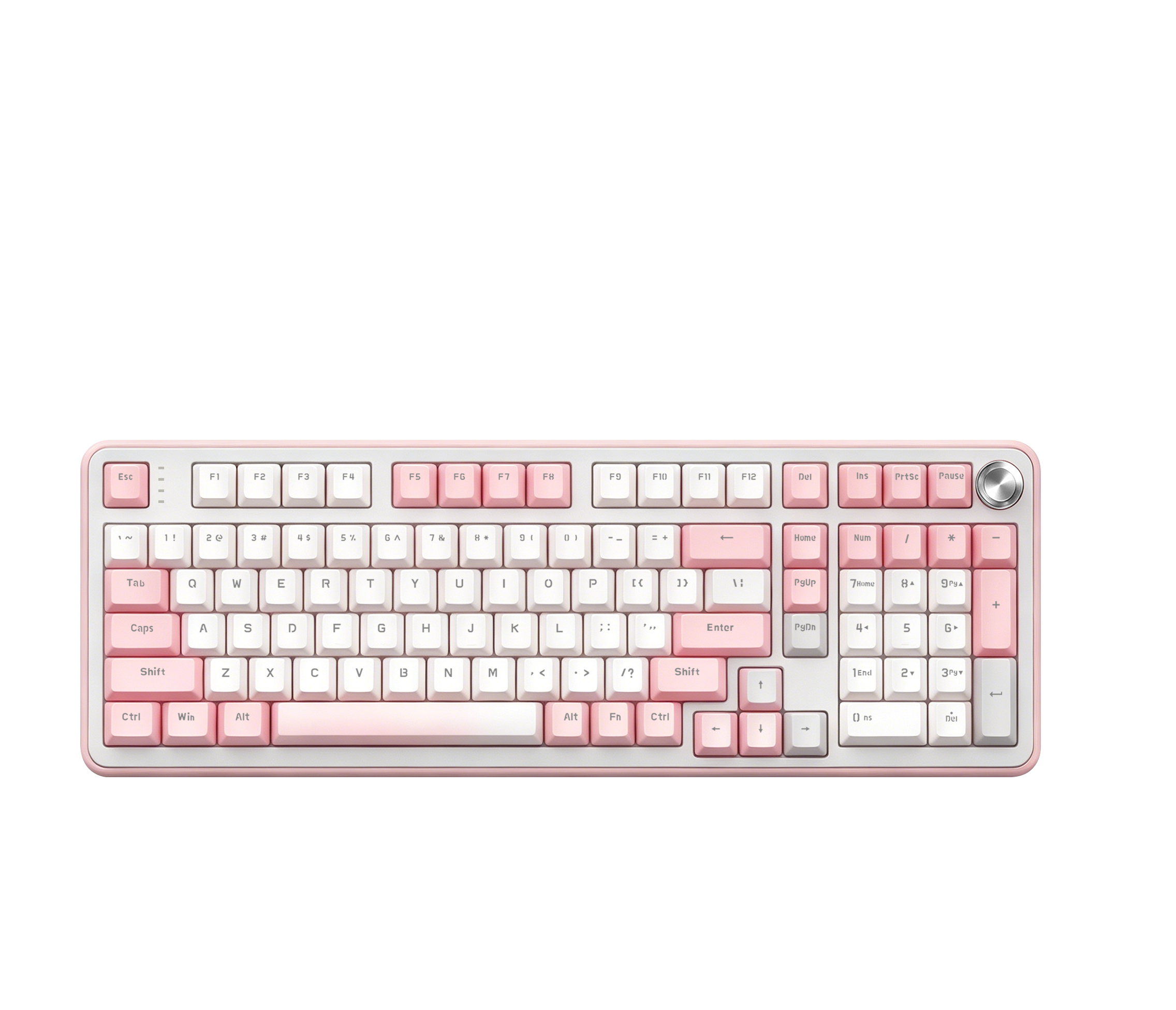MK700 pink and white full-size RGB mechanical keyboard