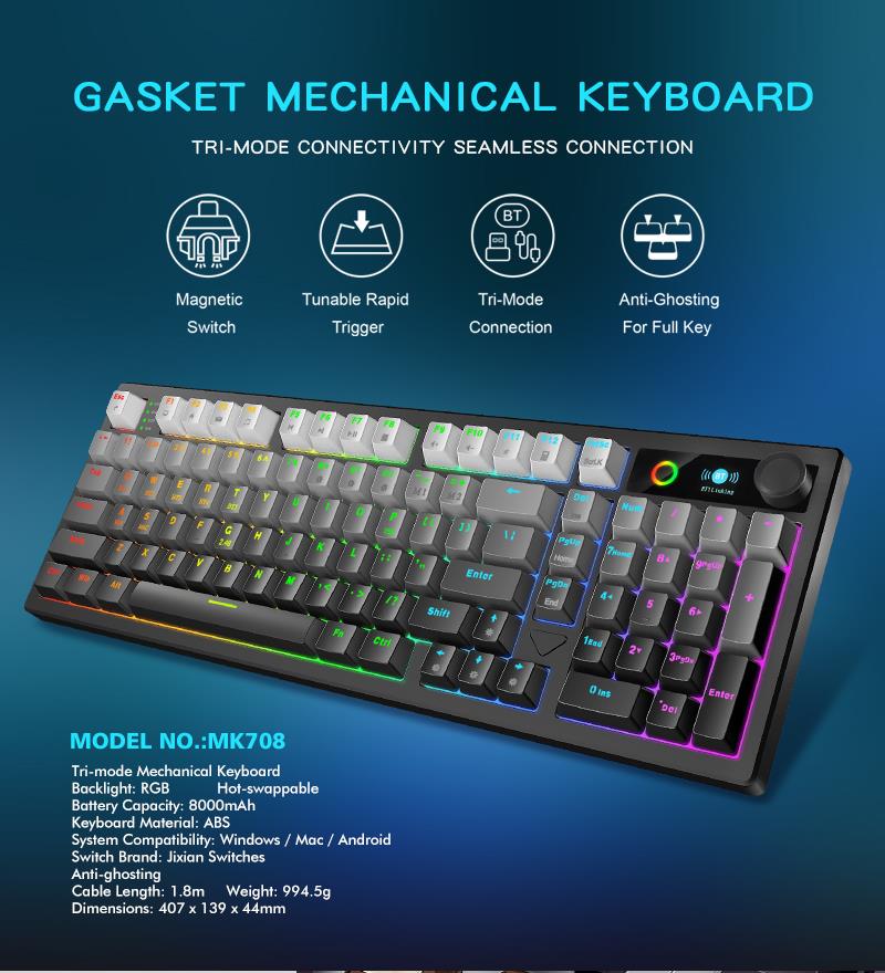 MK708 Gasket Mechanical Gaming Keyboard