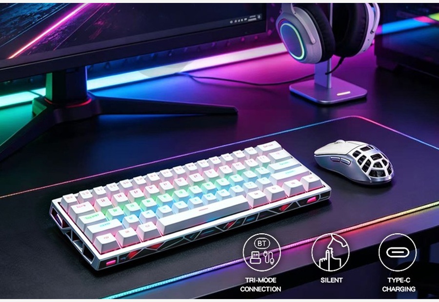 Tri-Mode Cutout Keyboard & Mouse Combo